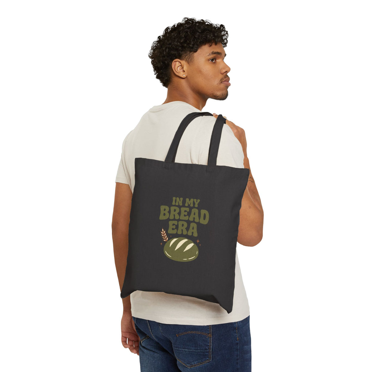 In My Bread Era Tote, Baking Humor Canvas Tote Bag